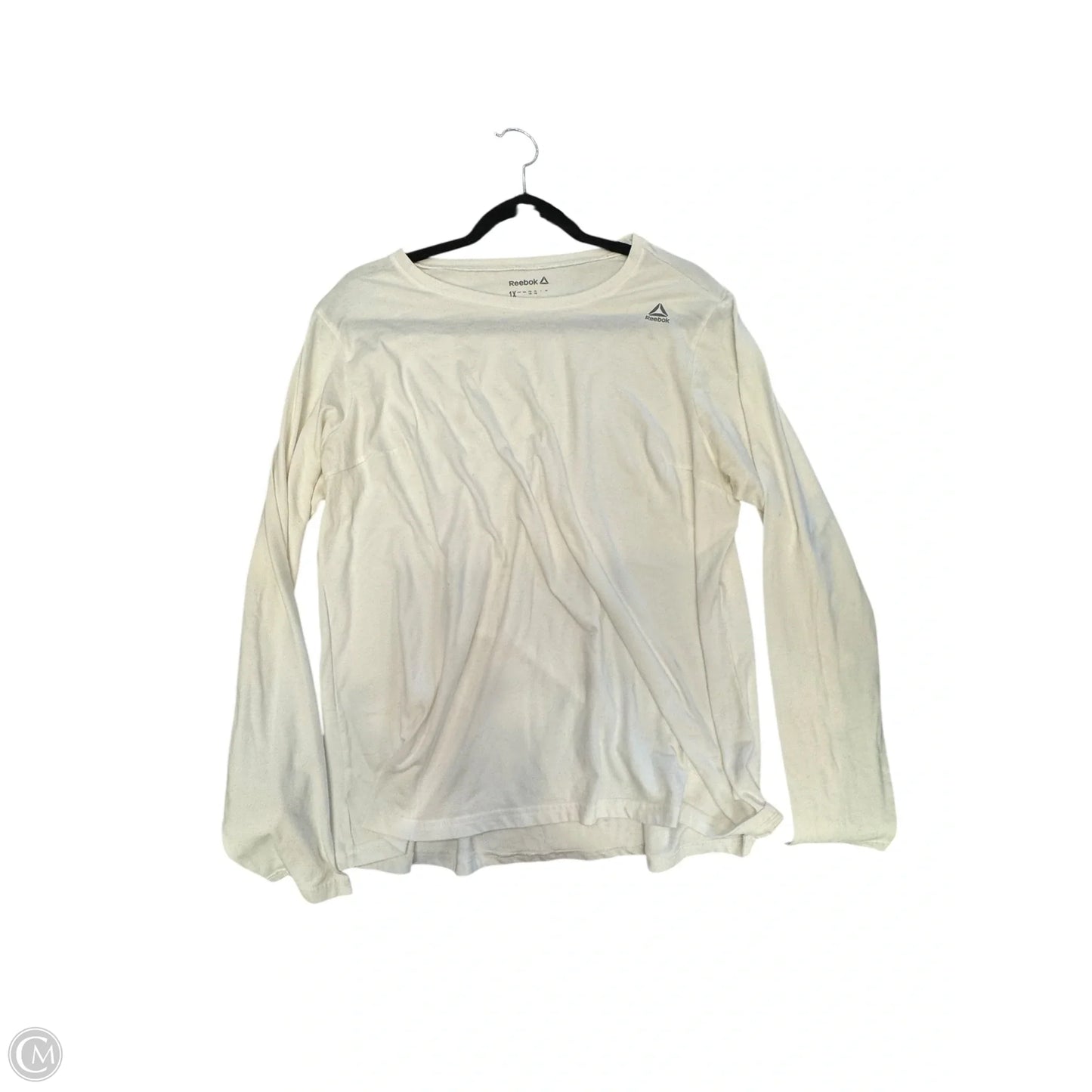 Athletic Top Long Sleeve Crewneck By Reebok In White, Size: 1x