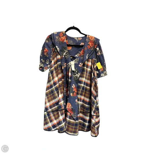 Tunic Short Sleeve By Anthropologie In Blue & Red, Size: Xs