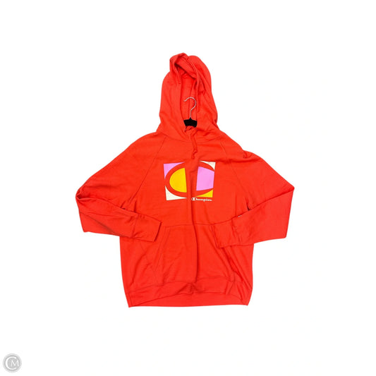 Sweatshirt Hoodie By Champion In Orange, Size: Xl