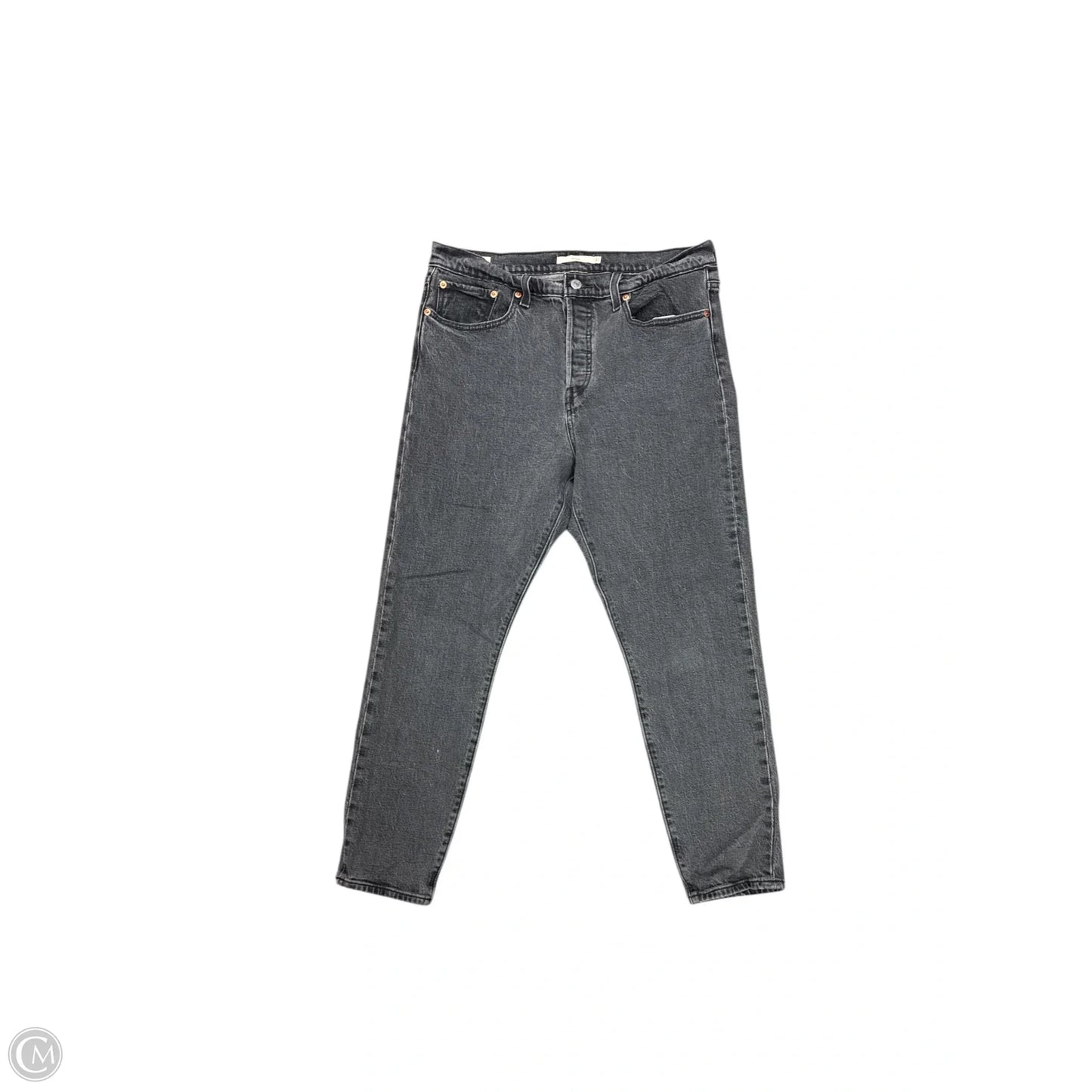 Jeans Wide Leg By Levis In Black Denim, Size: 12