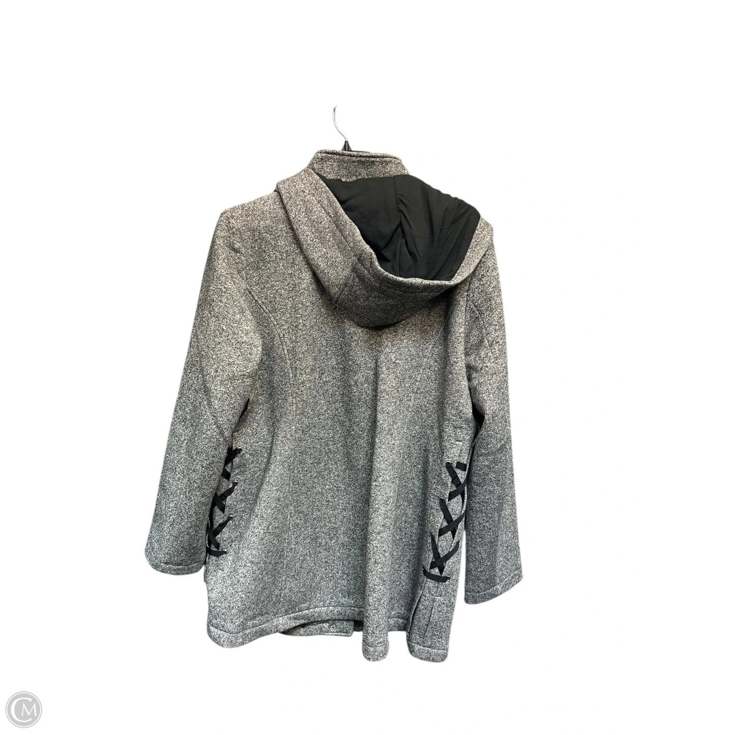 Coat Peacoat By Susan Graver In Black & Grey, Size: L