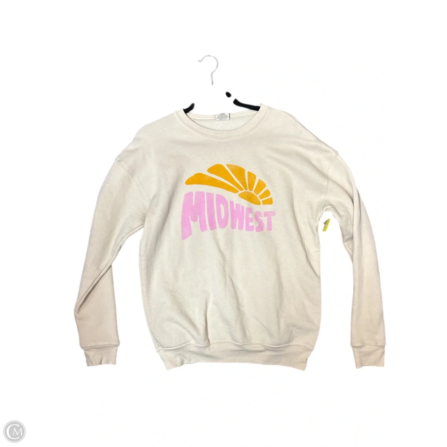 Sweatshirt Crewneck By Clothes Mentor In Cream, Size: M