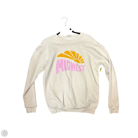 Sweatshirt Crewneck By Clothes Mentor In Cream, Size: M