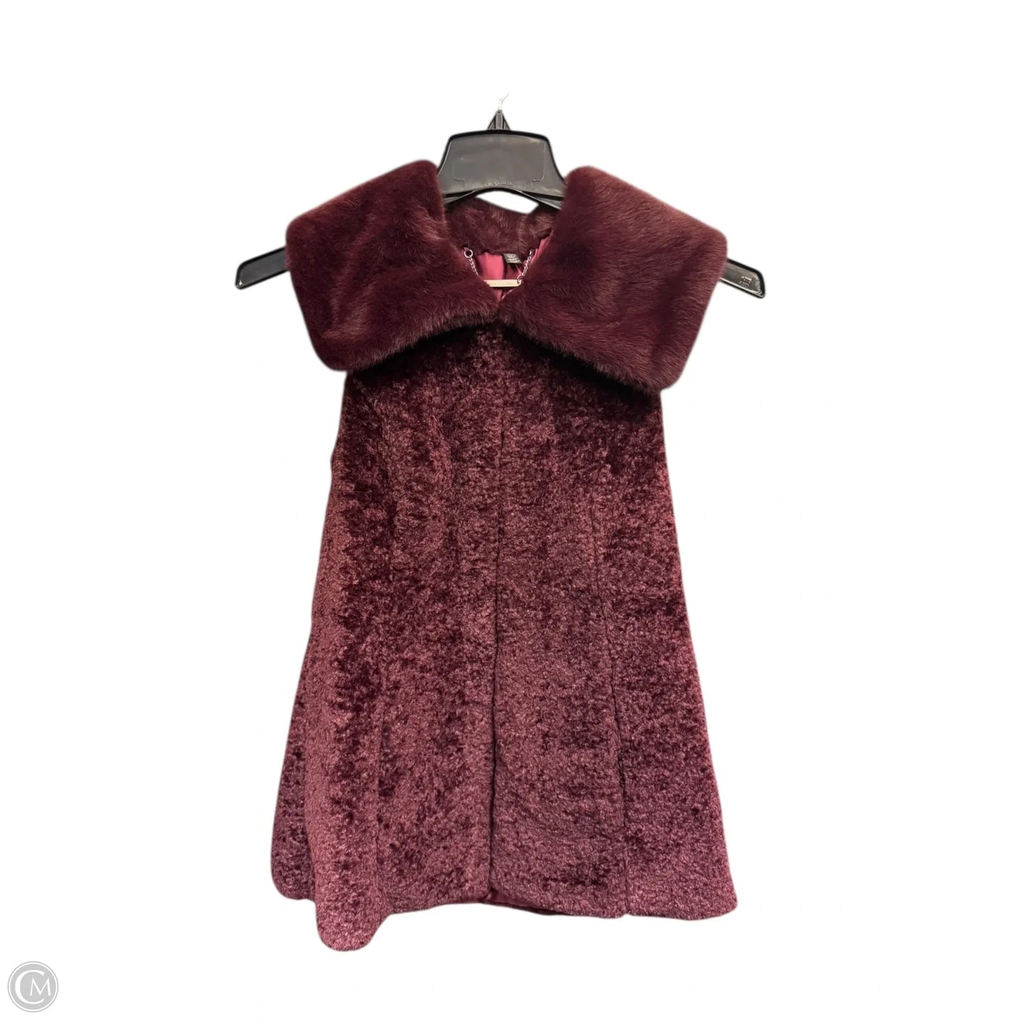 Vest Faux Fur & Sherpa By White House Black Market In Maroon, Size: Xs