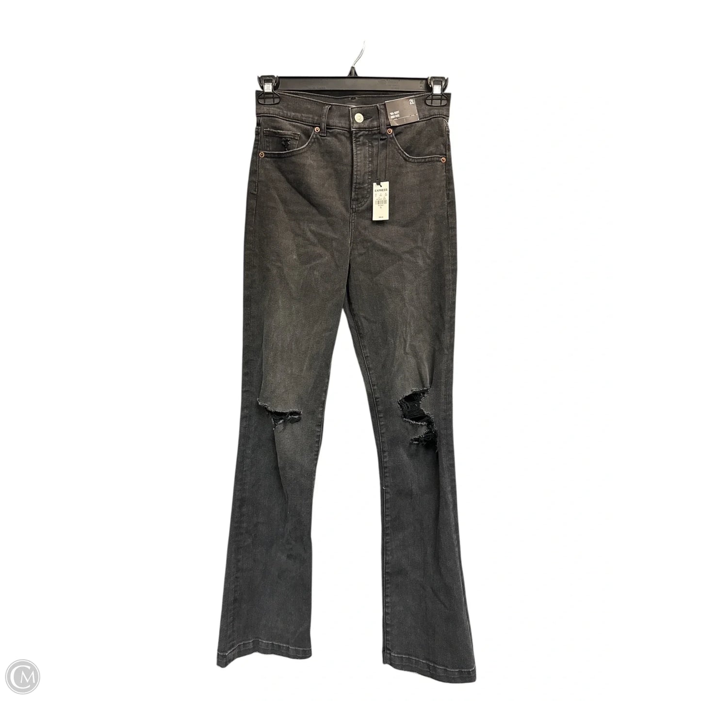 Jeans Flared By Express In Black Denim, Size: 2