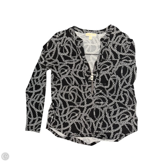 Blouse Long Sleeve By Michael By Michael Kors In Black & Grey, Size: M