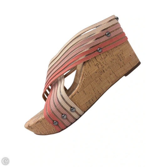 Sandals Heels Wedge By Lucky Brand In Pink, Size: 7.5