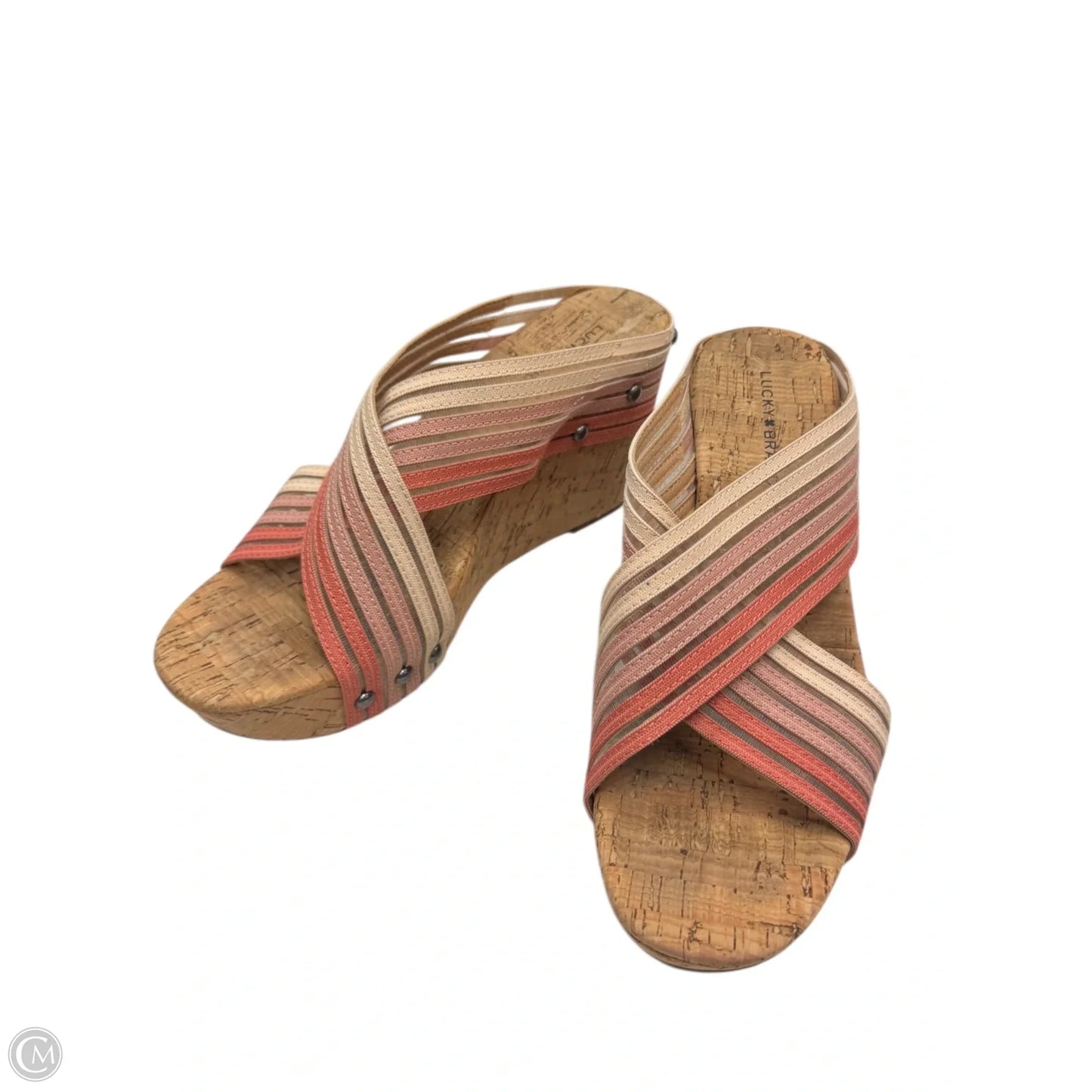 Sandals Heels Wedge By Lucky Brand In Pink, Size: 7.5