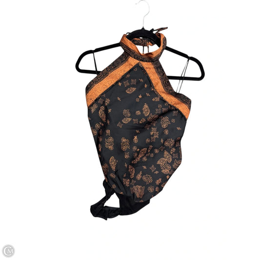Bodysuit By Free People In Black & Orange, Size: L