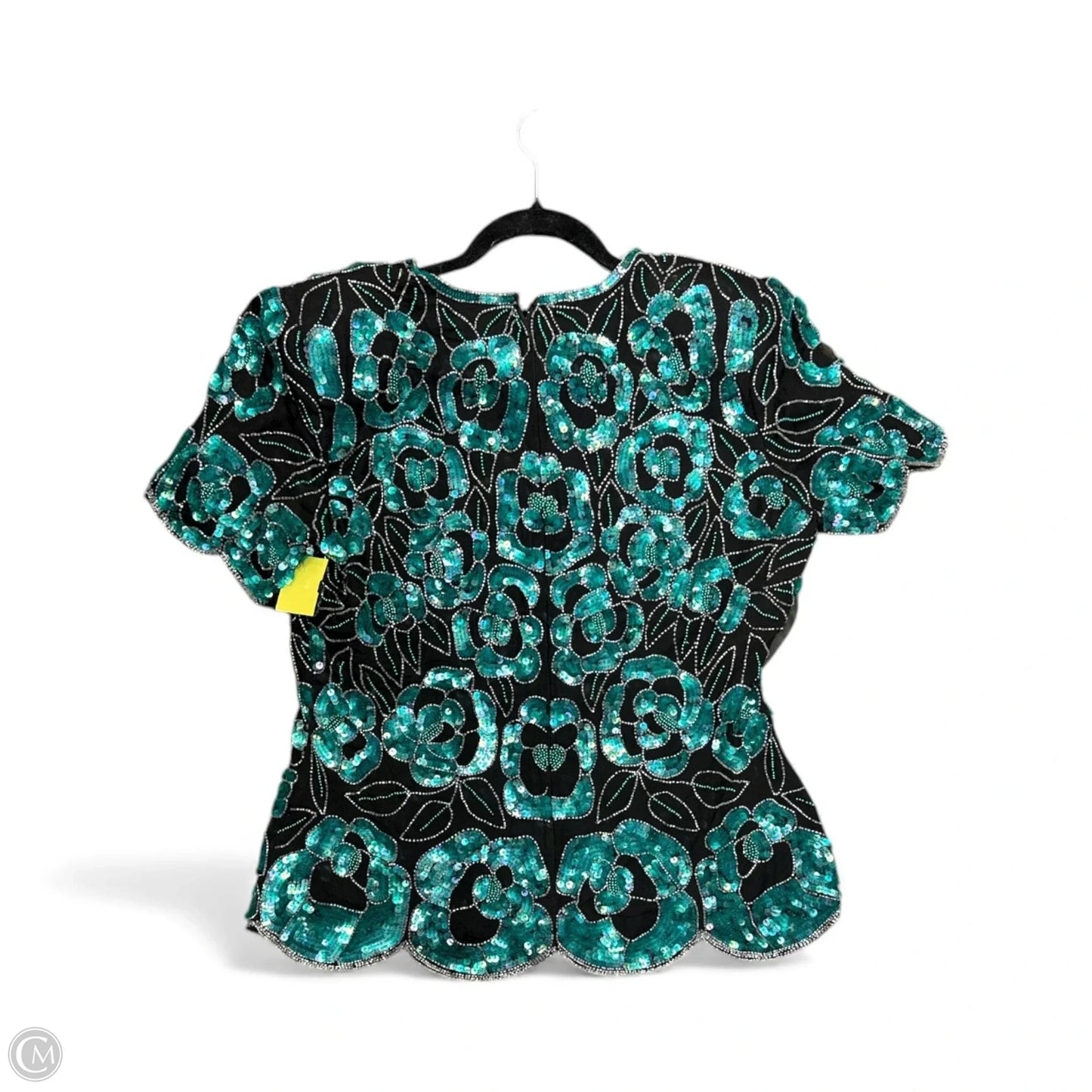 Top Short Sleeve By Cma In Black & Blue, Size: L