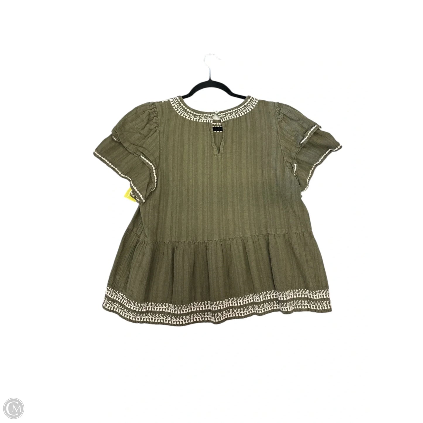Blouse Short Sleeve By Loft In Green, Size: L