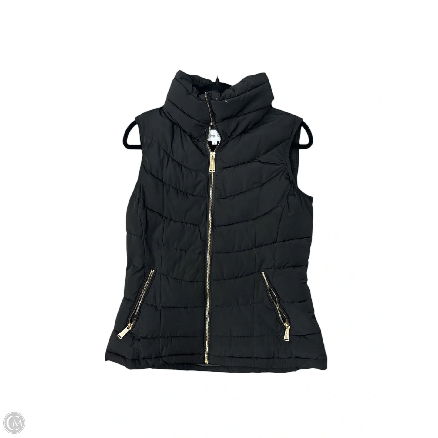 Vest Puffer & Quilted By Calvin Klein In Black, Size: S