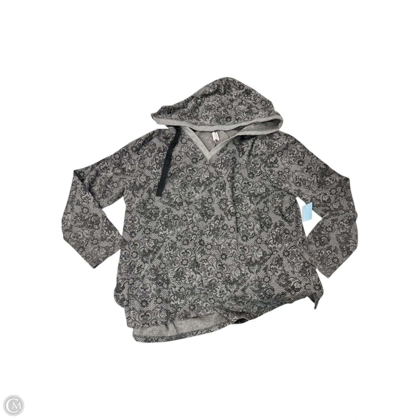 Sweatshirt Hoodie By Livi Active In Black & Grey, Size: 2x