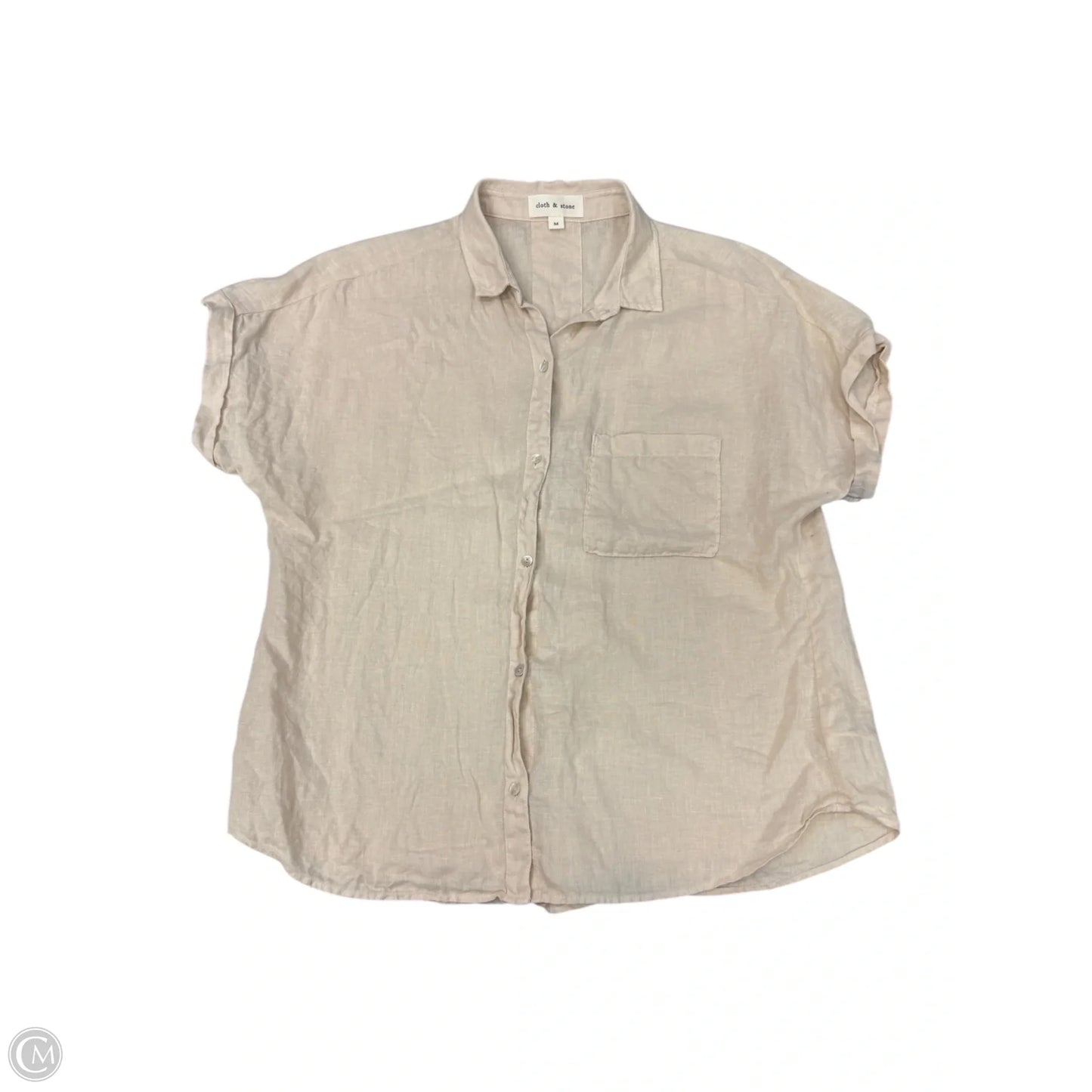 Blouse Short Sleeve By Cloth And Stone In Cream, Size: M