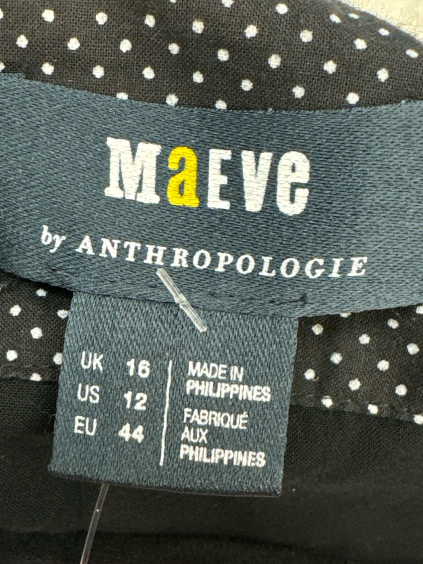 Black Tunic Short Sleeve Maeve, Size 12