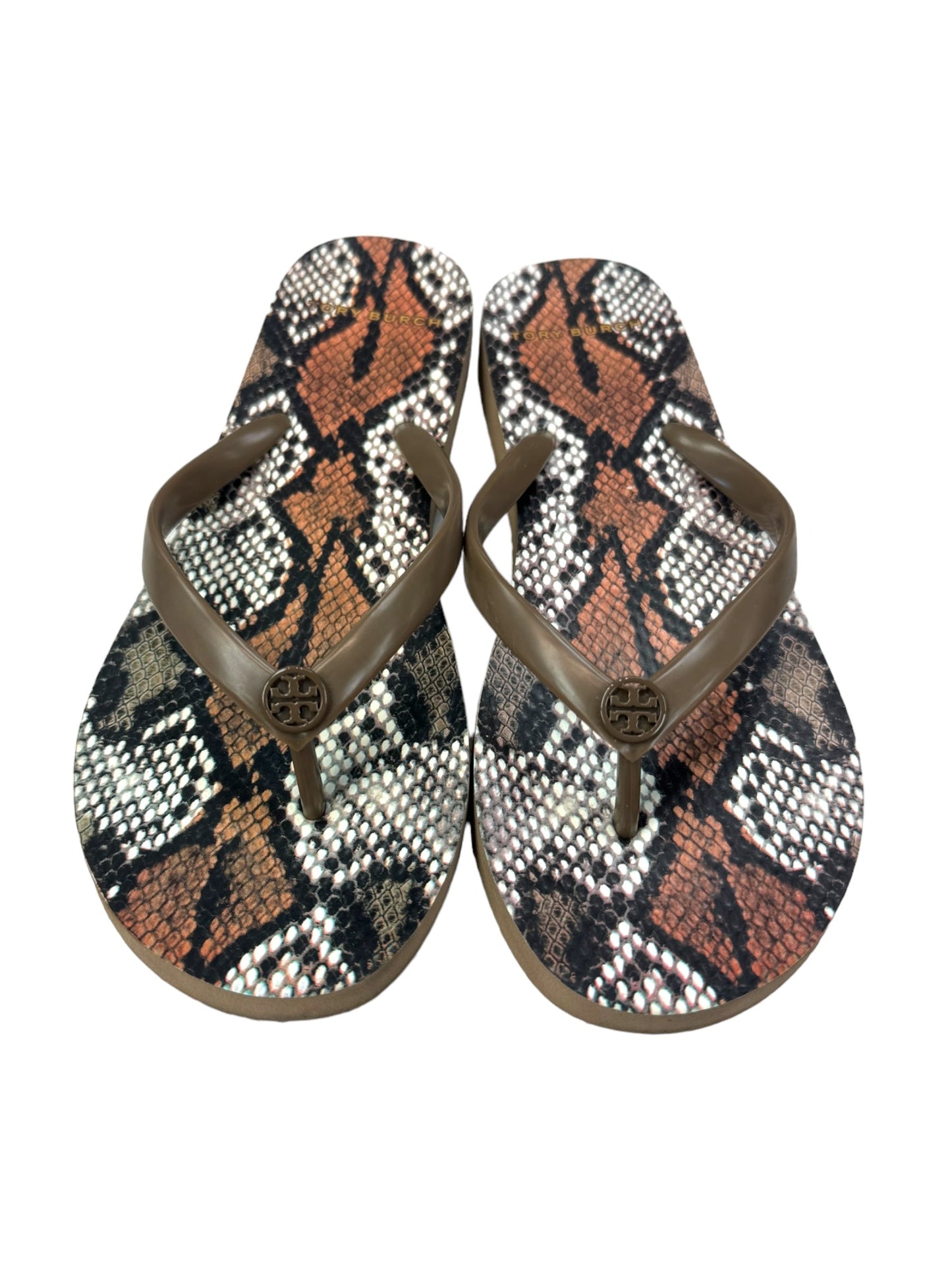 Snakeskin Print Sandals Designer Tory Burch, Size 8