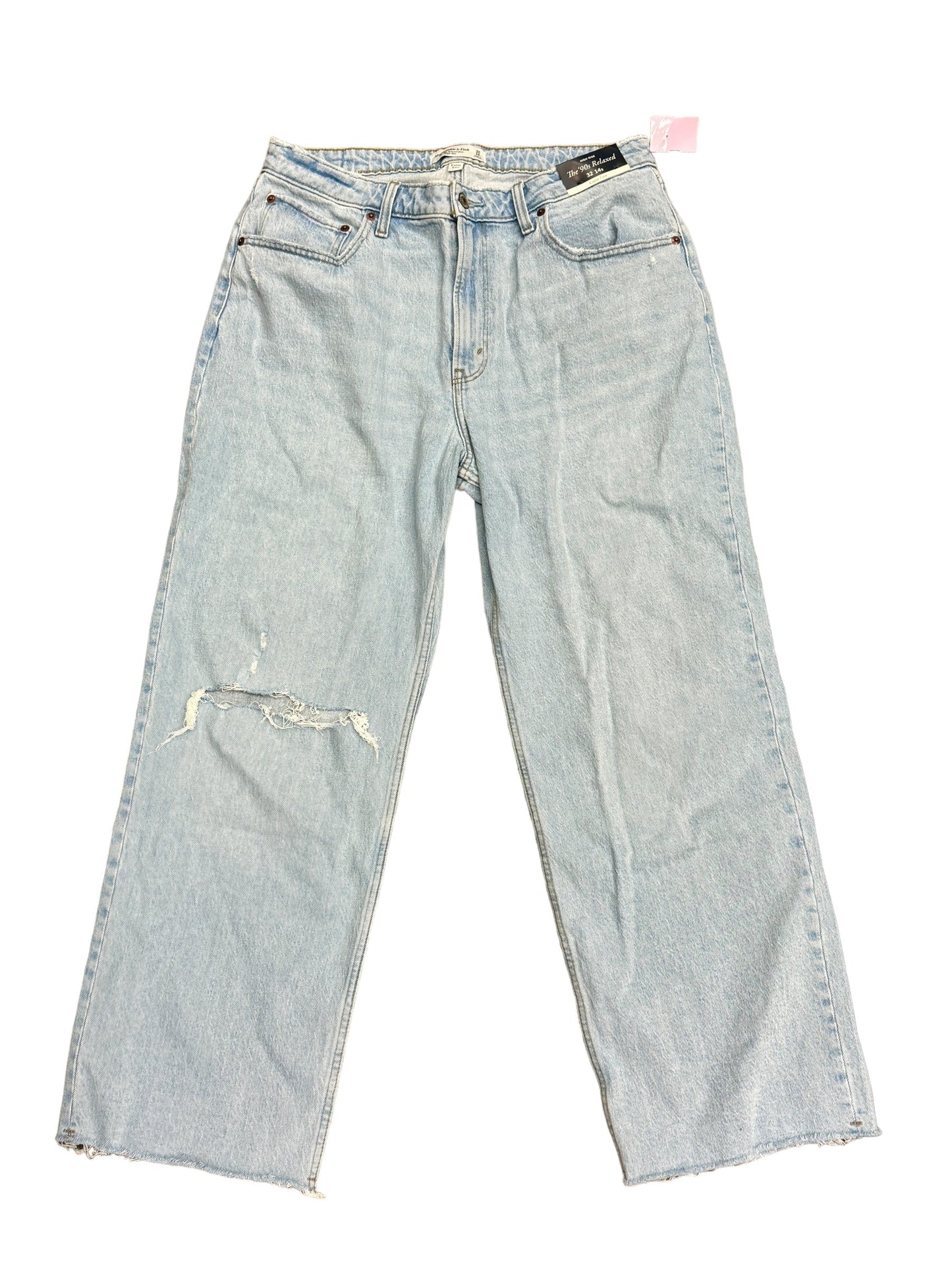 Blue Denim Jeans Straight Abercrombie And Fitch, Size 14