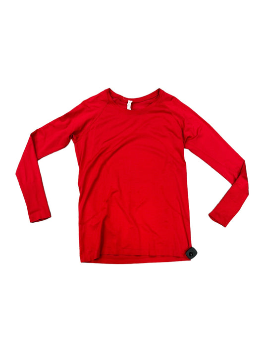 Red Athletic Top Long Sleeve Collar Lululemon, Size 14