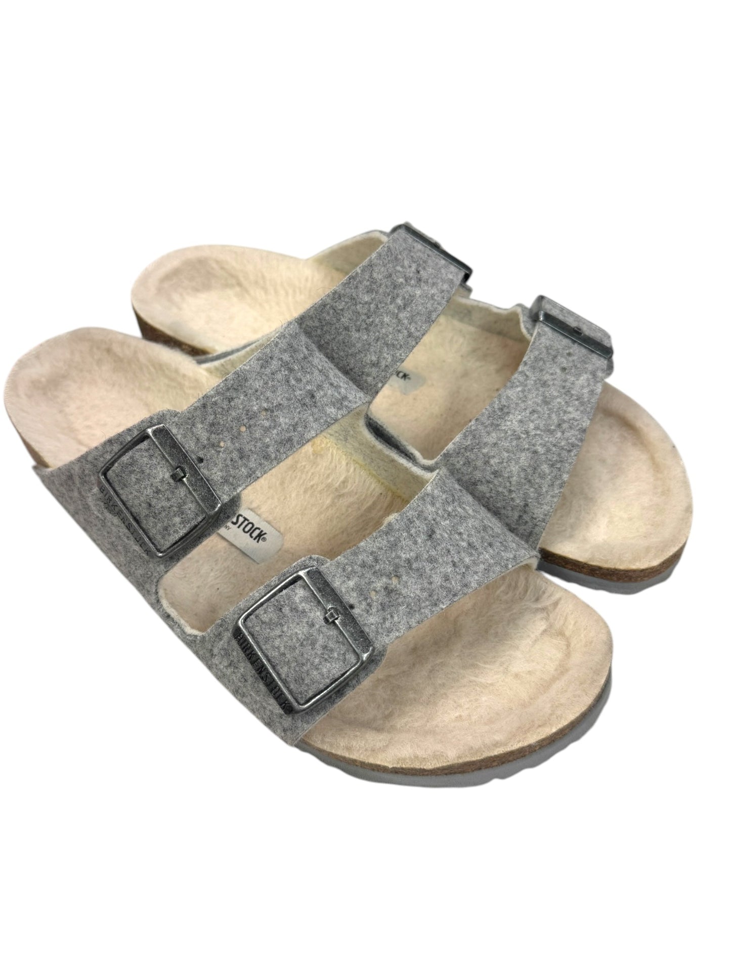 Sandals Flats By Birkenstock In Grey, Size: 8.5