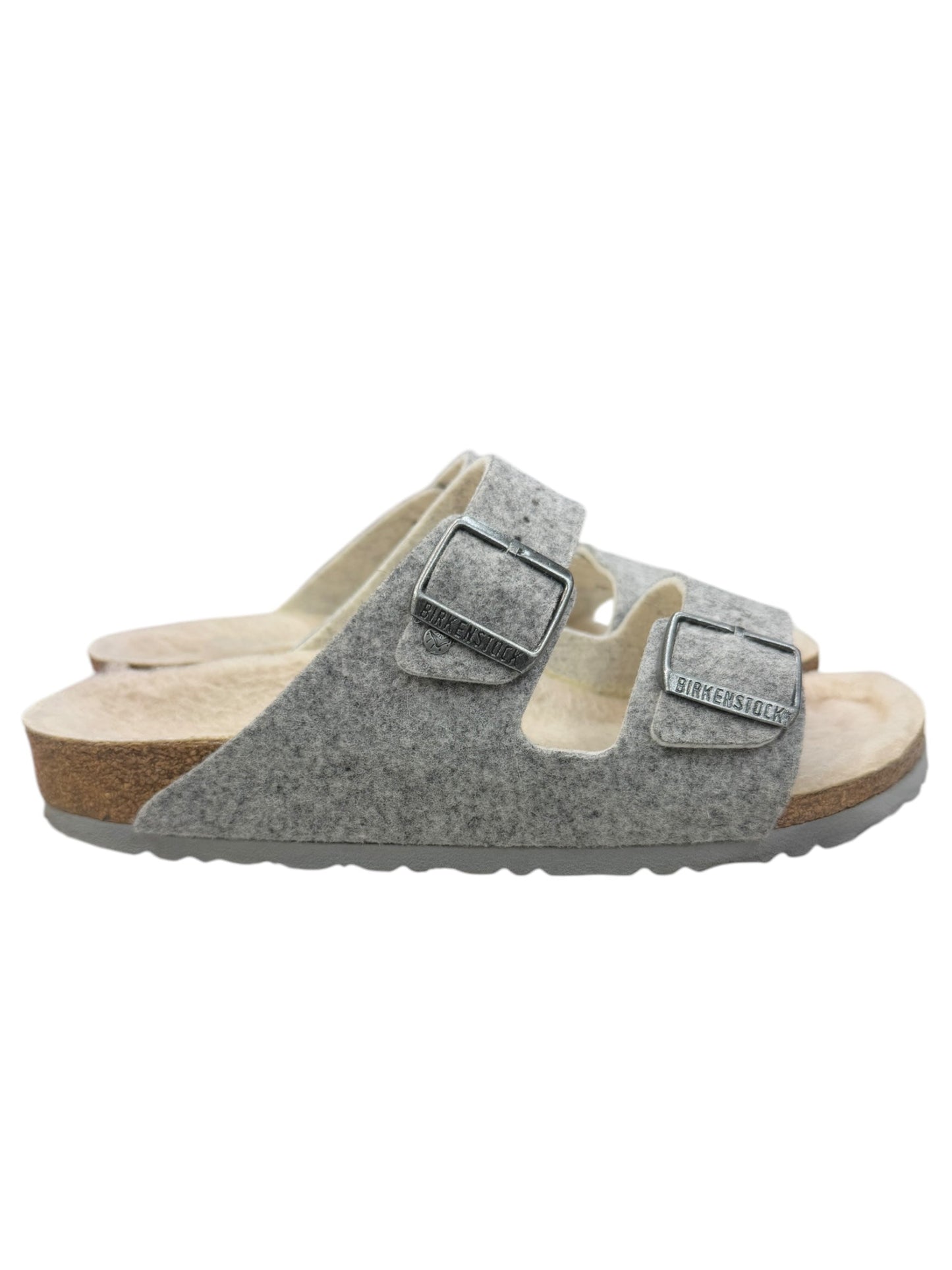 Sandals Flats By Birkenstock In Grey, Size: 8.5