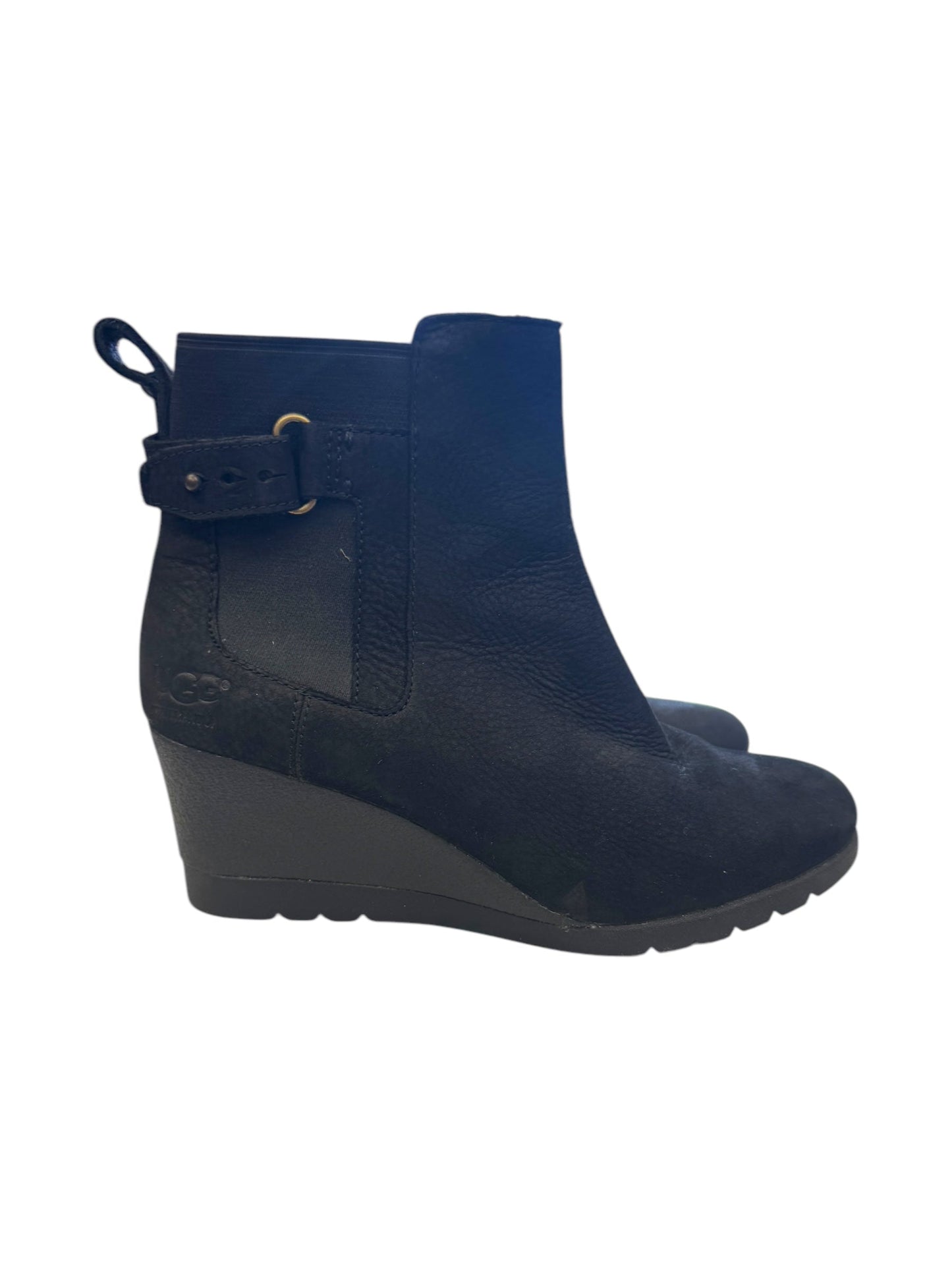 Boots Ankle Heels By Ugg In Black, Size: 6