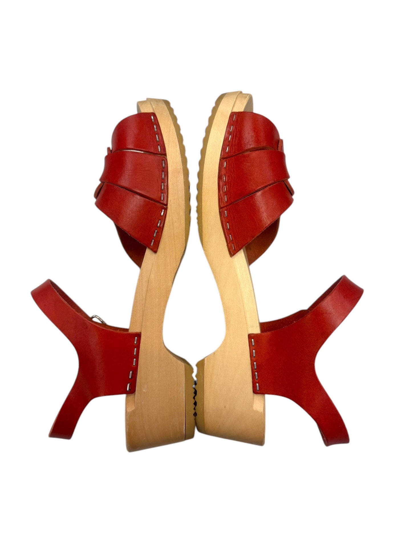 Sandals Heels Block By Cmb In Red, Size: 9