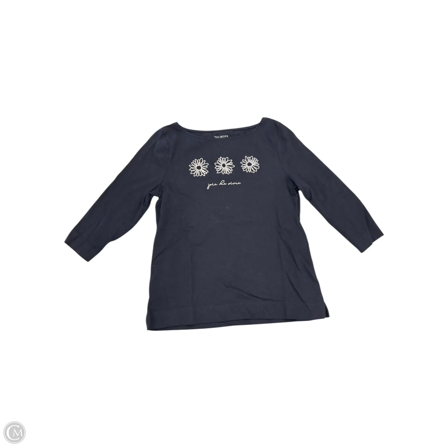 Top 3/4 Sleeve By Talbots In Navy, Size: Mp