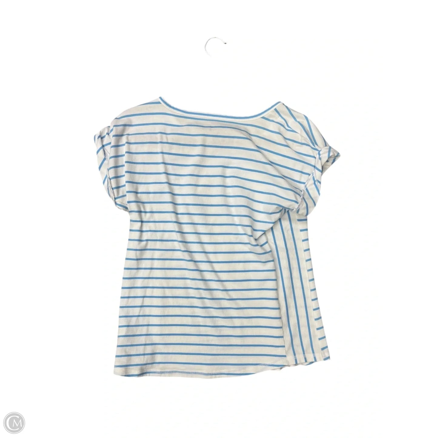 Top Short Sleeve By Talbots In Blue & White, Size: S