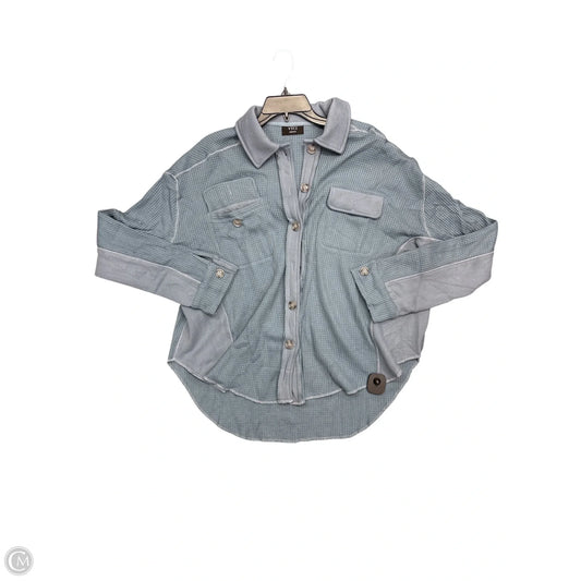 Jacket Shirt By Vici In Blue, Size: L