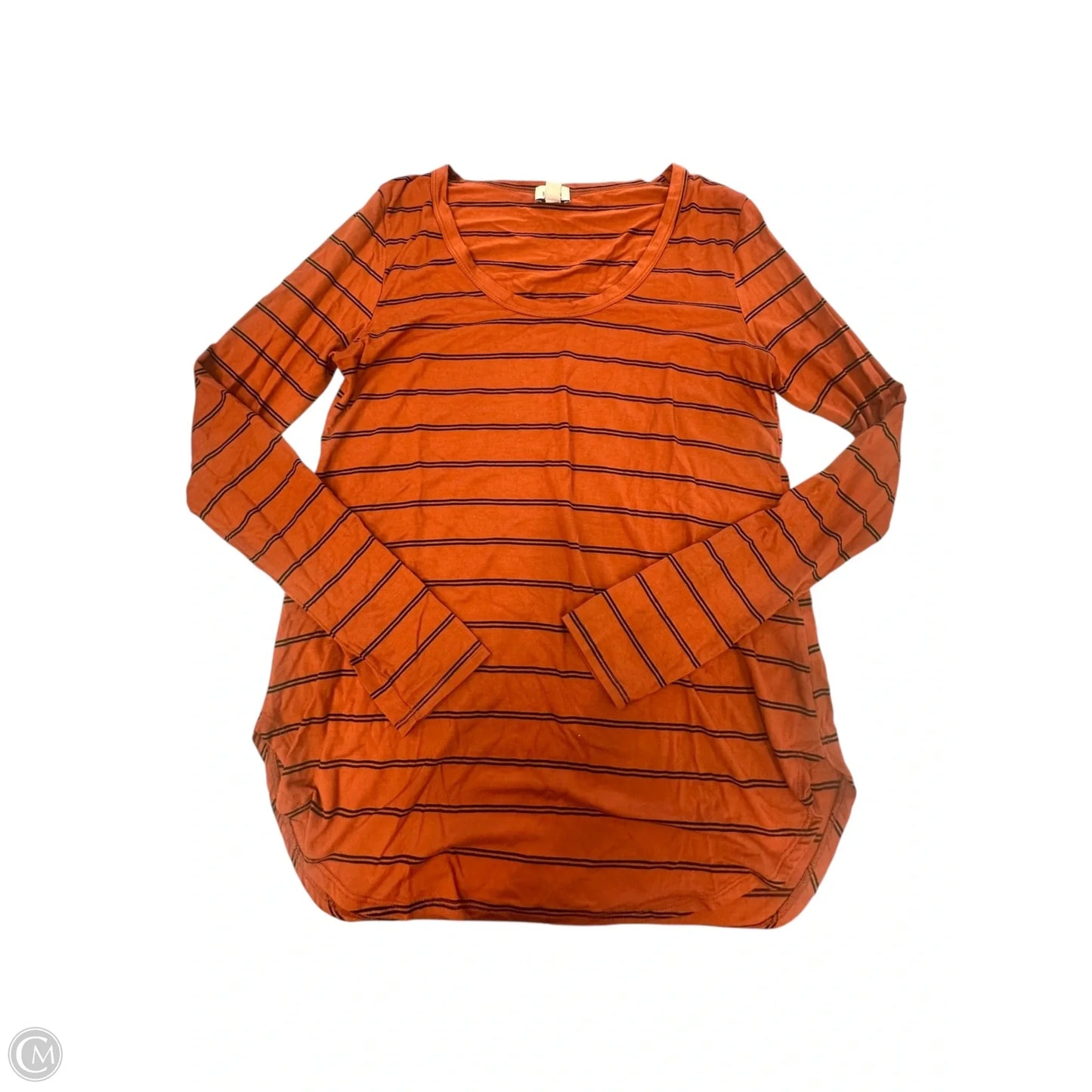 Top Long Sleeve By Peyton Jensen In Orange, Size: M
