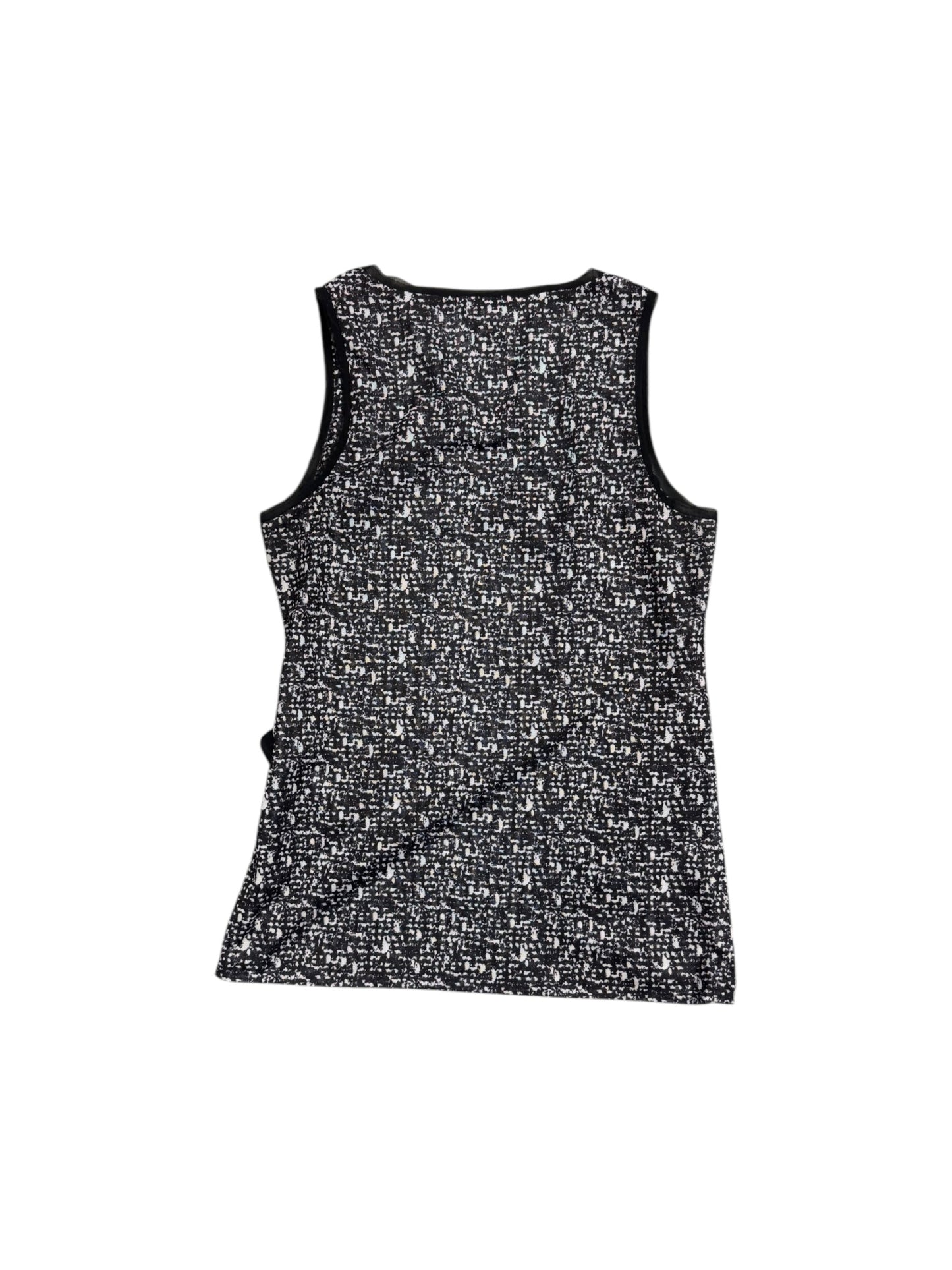 Top Sleeveless By Ann Taylor In Black & White, Size: L