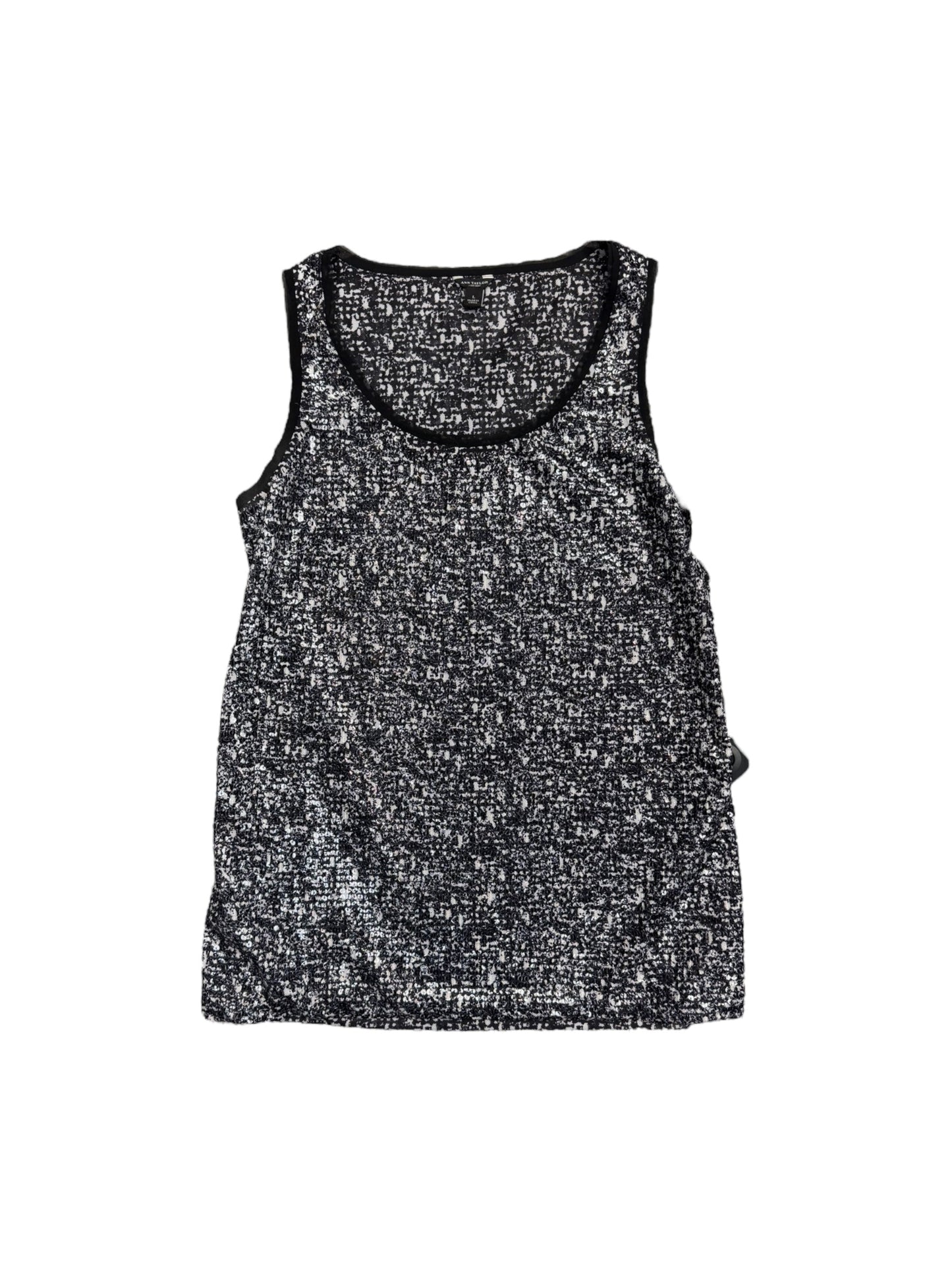 Top Sleeveless By Ann Taylor In Black & White, Size: L