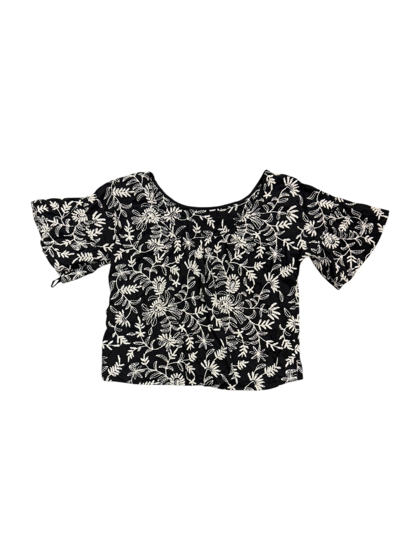 Top Short Sleeve By Anthropologie In Floral Print, Size: L