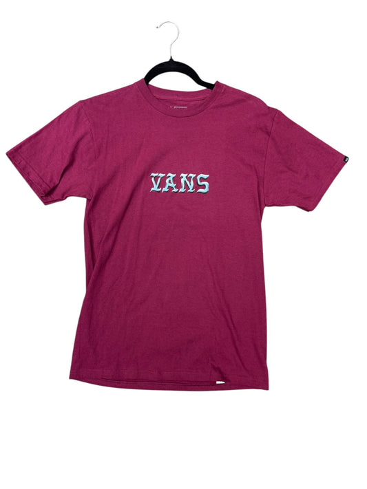 Top Short Sleeve By Vans In Maroon, Size: S