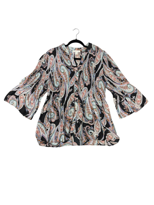 Blouse 3/4 Sleeve By Spense In Paisley Print, Size: 1x