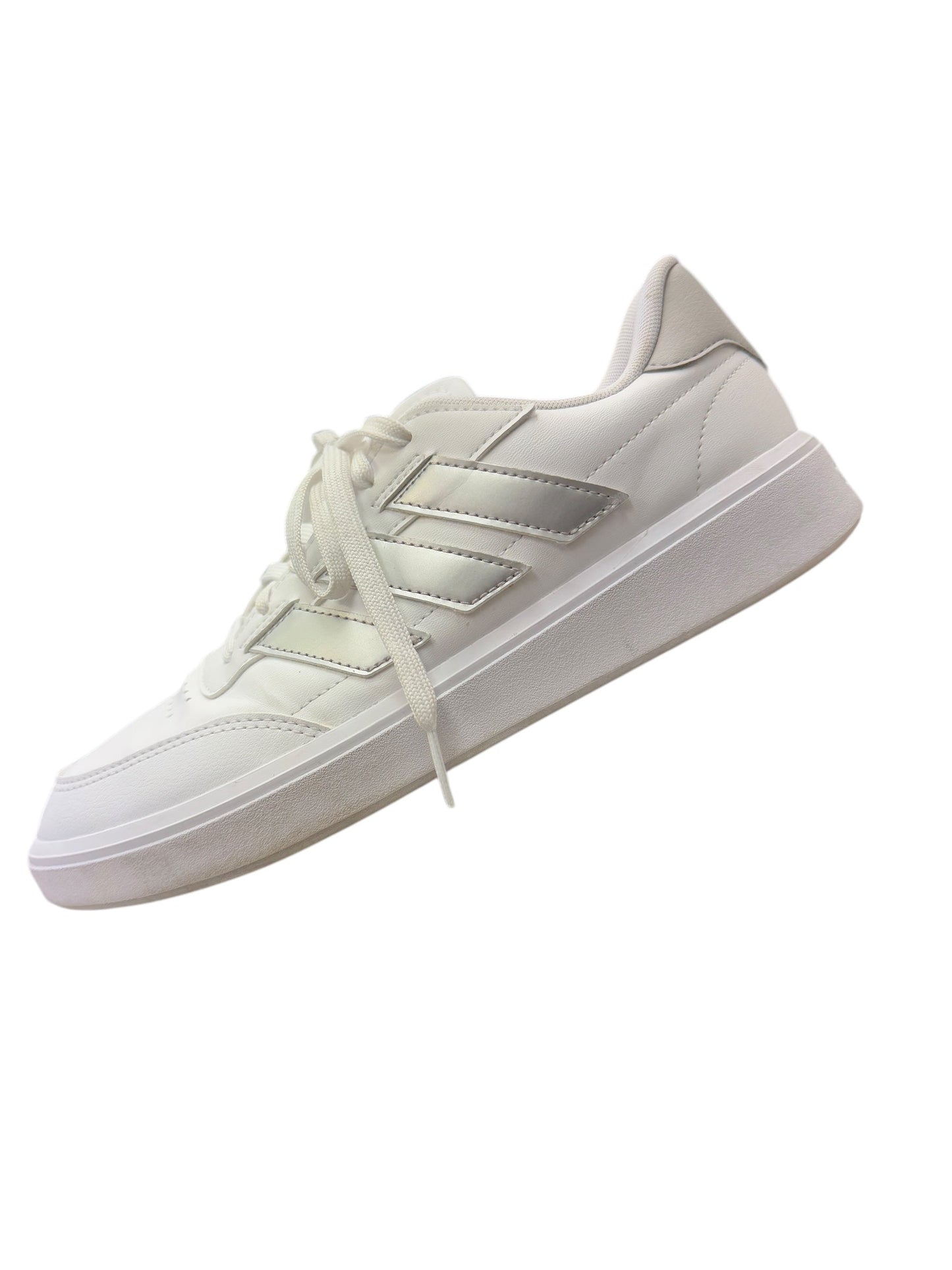 Shoes Sneakers By Adidas In Grey & White, Size: 9