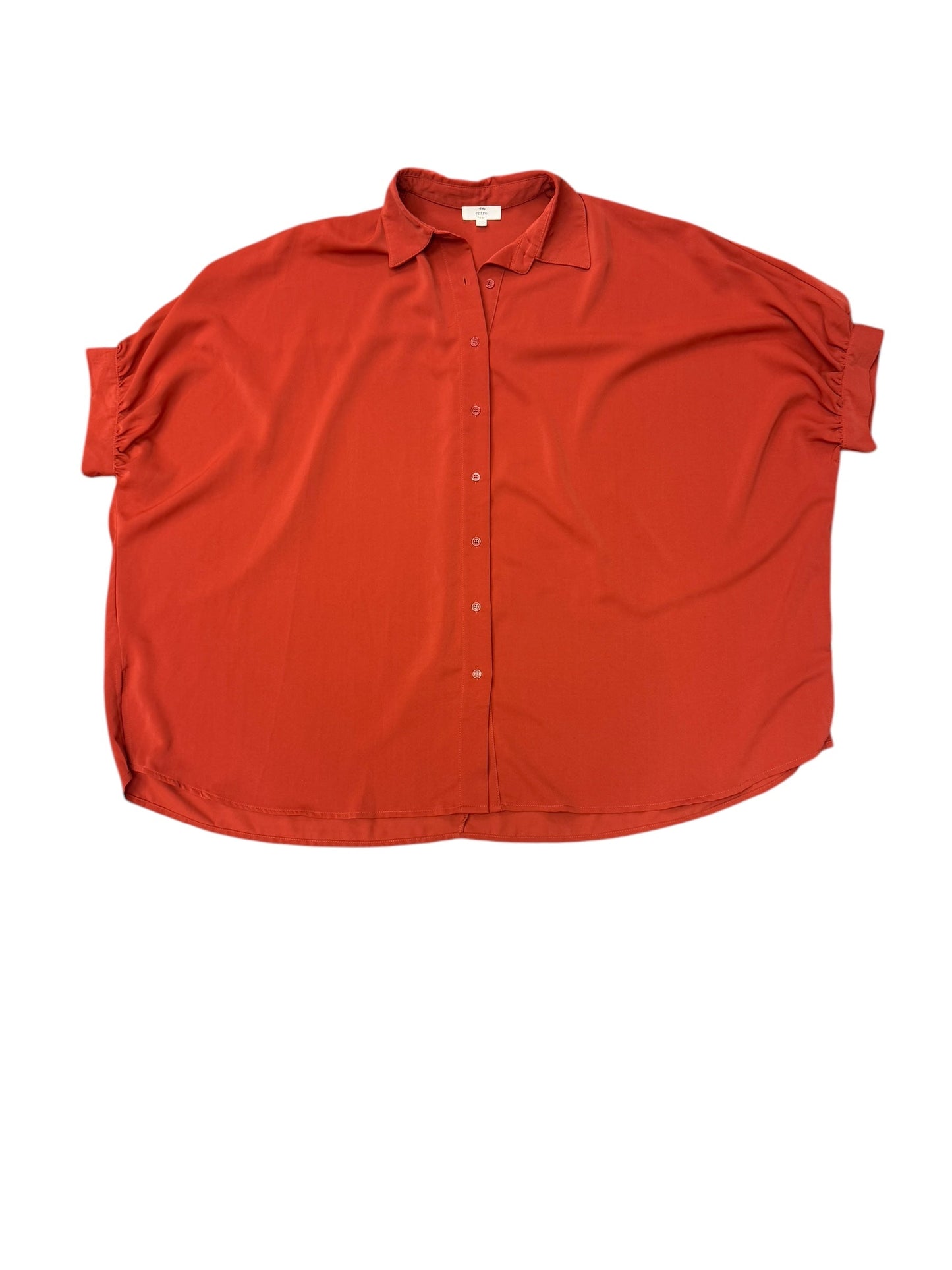 Blouse Short Sleeve By Entro In Orange, Size: M