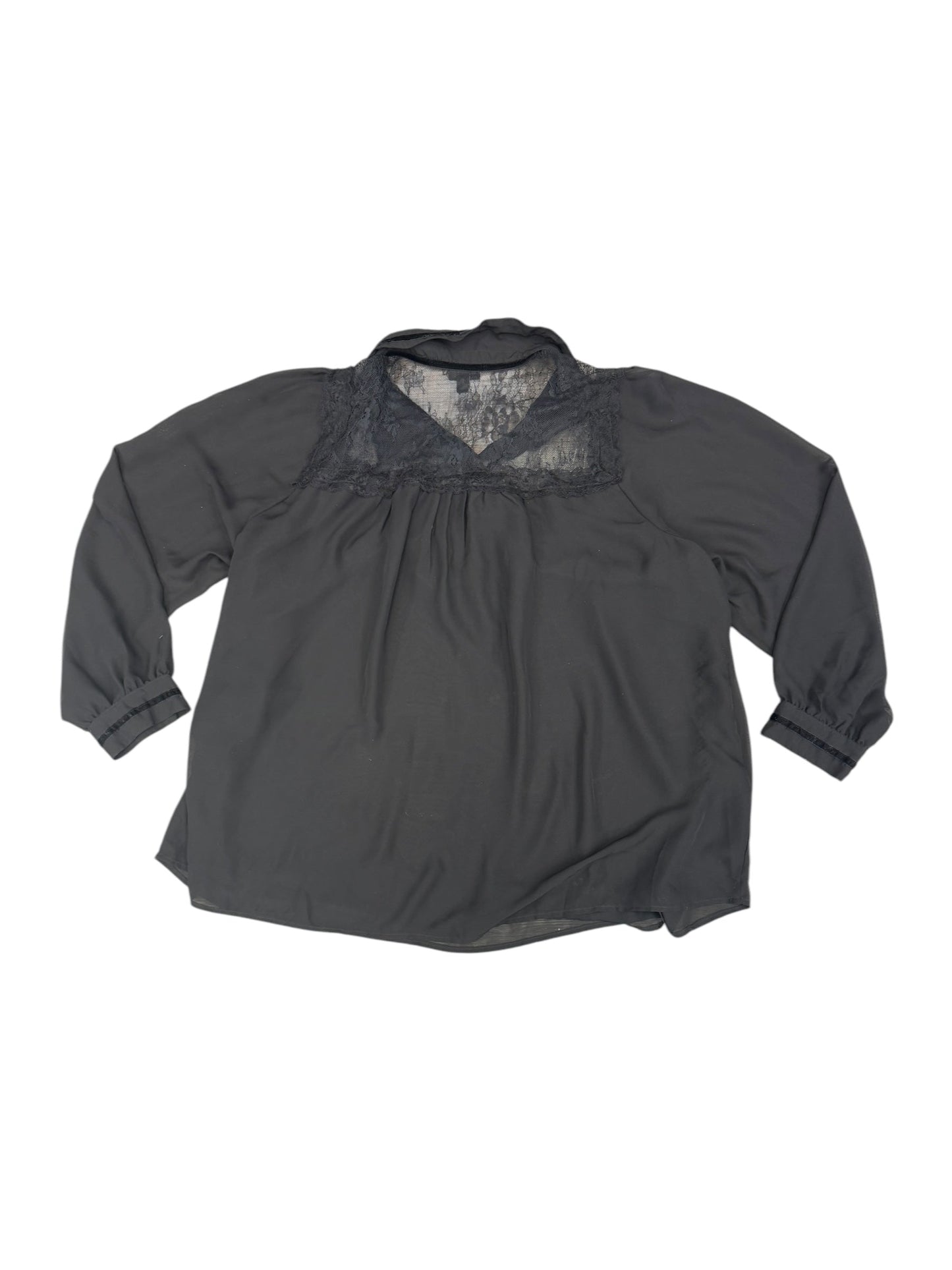 Blouse Long Sleeve By Torrid In Black, Size: 3x