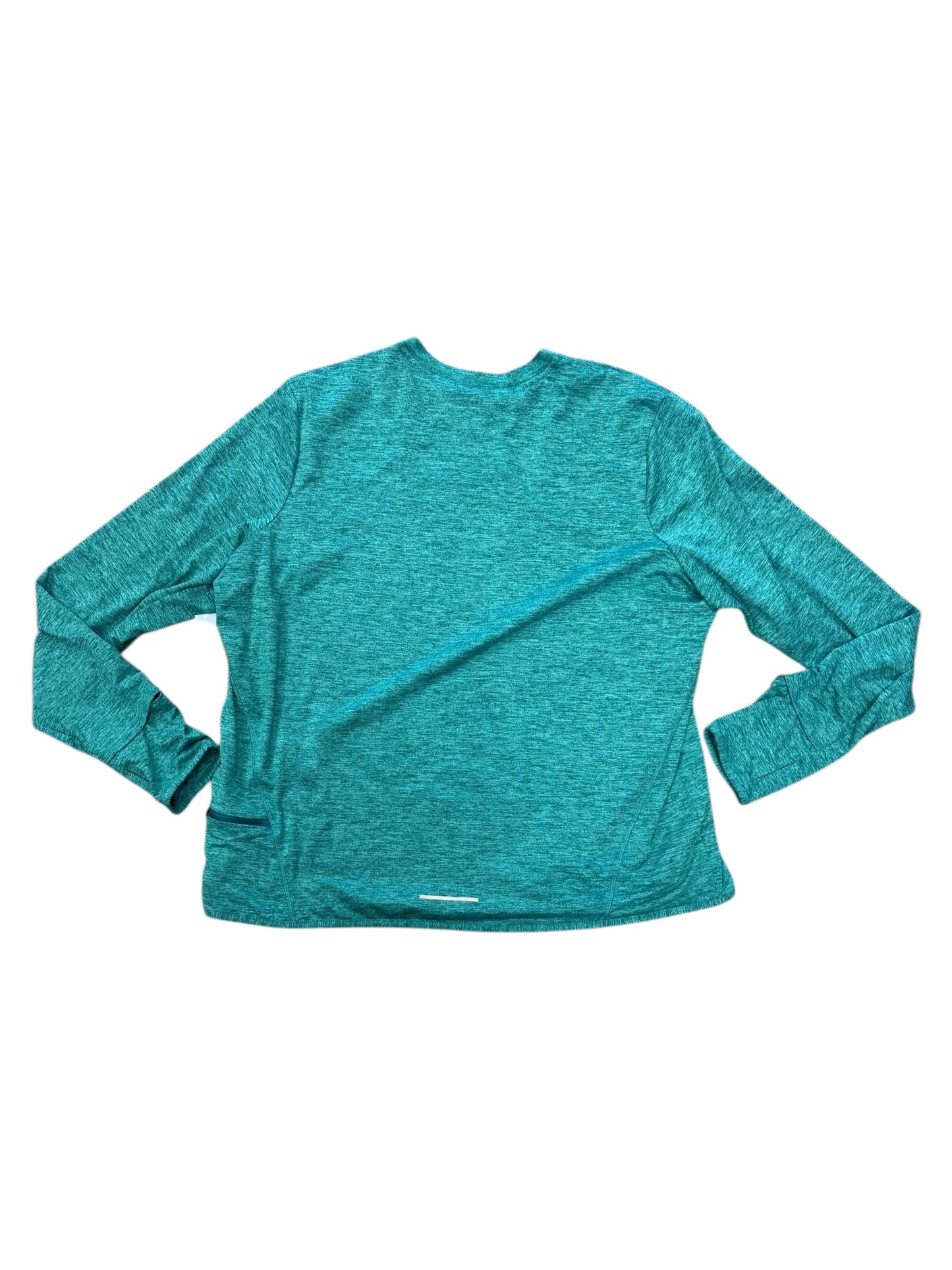 Athletic Top Long Sleeve Crewneck By Nike In Teal, Size: 1x