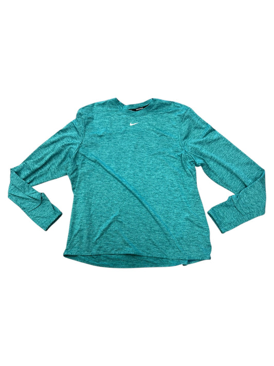 Athletic Top Long Sleeve Crewneck By Nike In Teal, Size: 1x