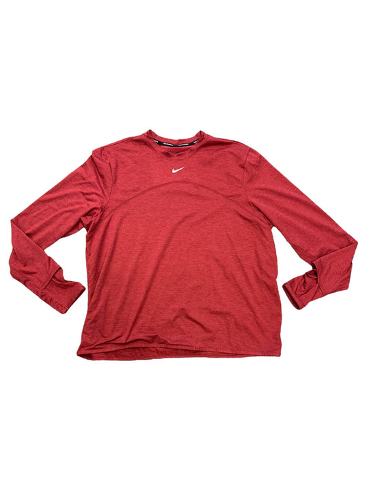 Athletic Top Long Sleeve Crewneck By Nike In Red, Size: 1x