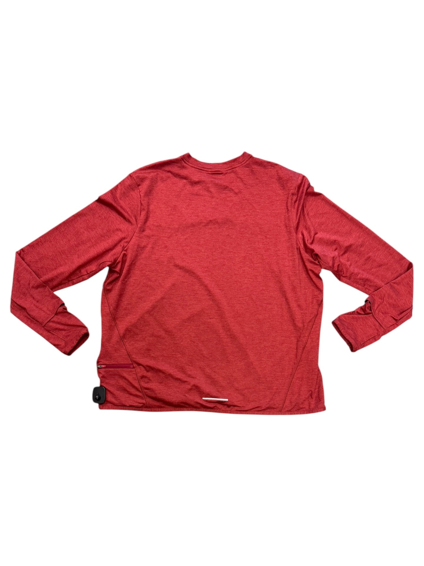 Athletic Top Long Sleeve Crewneck By Nike In Red, Size: 1x