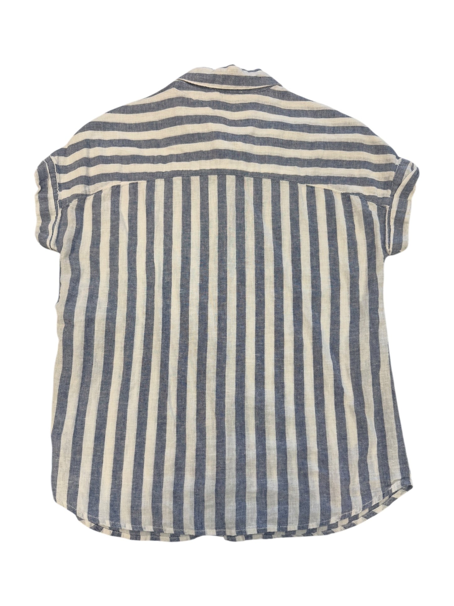 Blouse Short Sleeve By Beachlunchlounge In Striped Pattern, Size: Xs