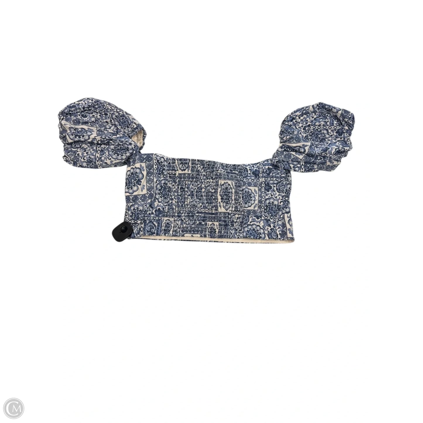 Top Short Sleeve By Abercrombie And Fitch In Blue & White, Size: L