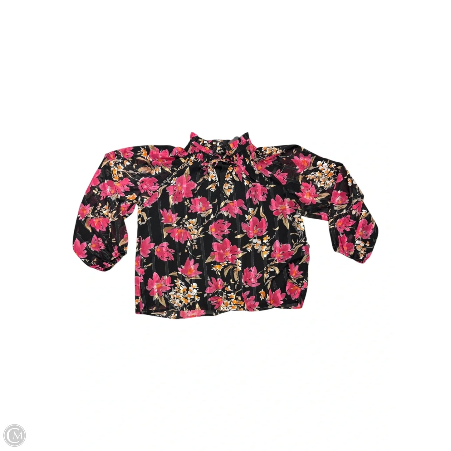Blouse Long Sleeve By Clothes Mentor In Floral Print, Size: 1x