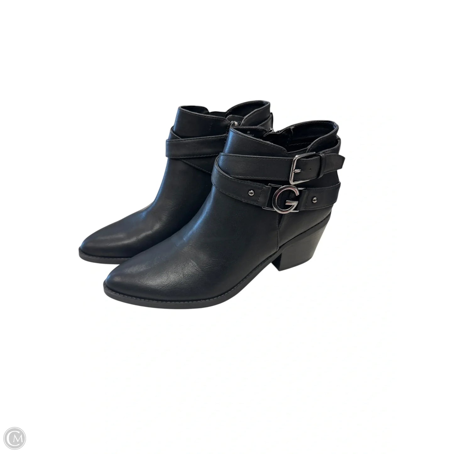 Boots Ankle Heels By Guess In Black, Size: 8