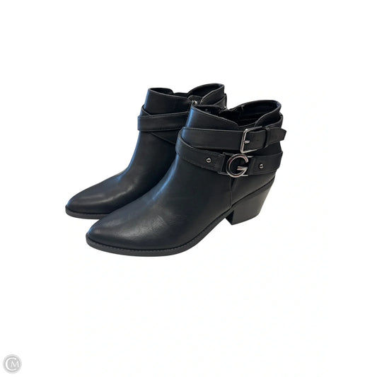 Boots Ankle Heels By Guess In Black, Size: 8