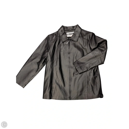 Jacket Leather By Jessica London In Black, Size: Xl