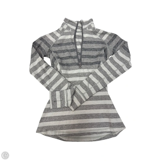 Athletic Top Long Sleeve Collar By Lululemon In Striped Pattern, Size: S