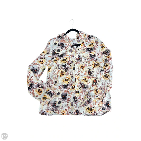 Blouse Long Sleeve By Maurices In Floral Print, Size: L